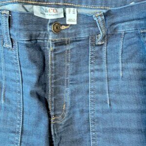 Pleated Women's Denim & Co Blue jeans with style. Size 12